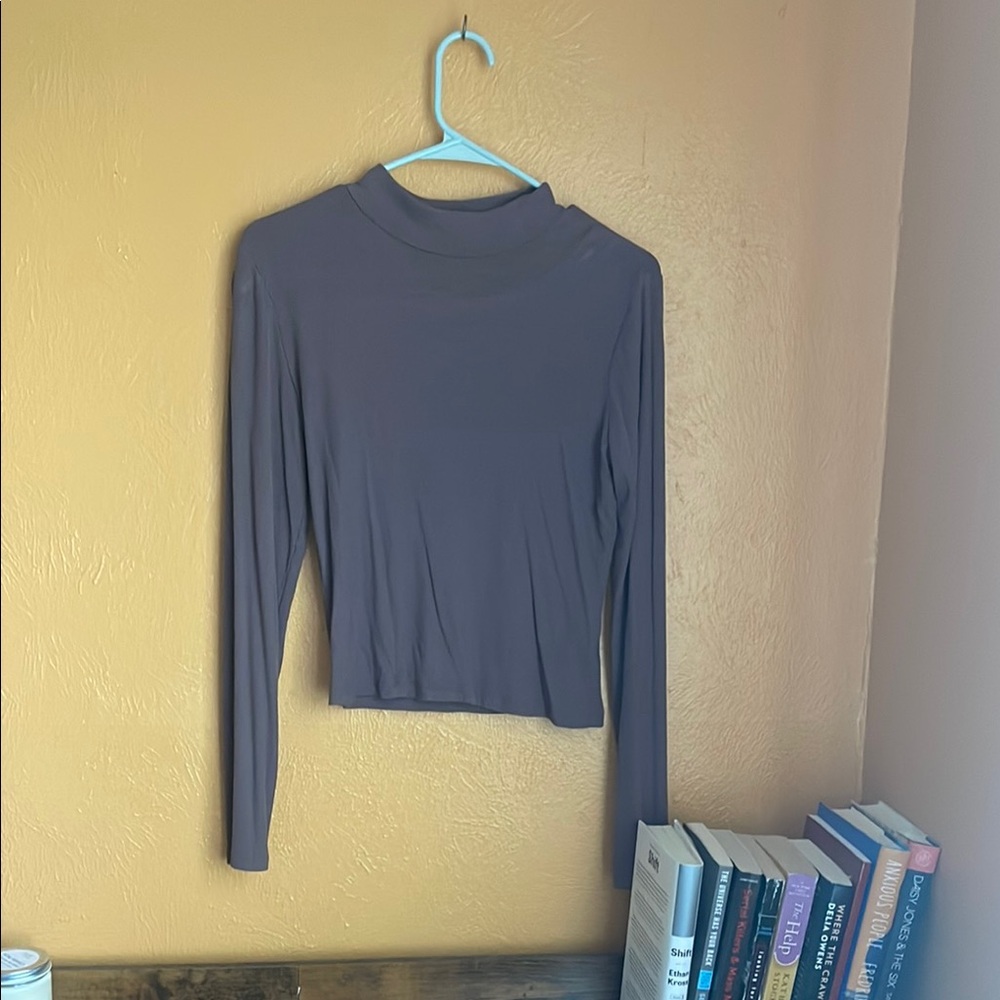 Pink Rose Gray Fitted Crop Blouse